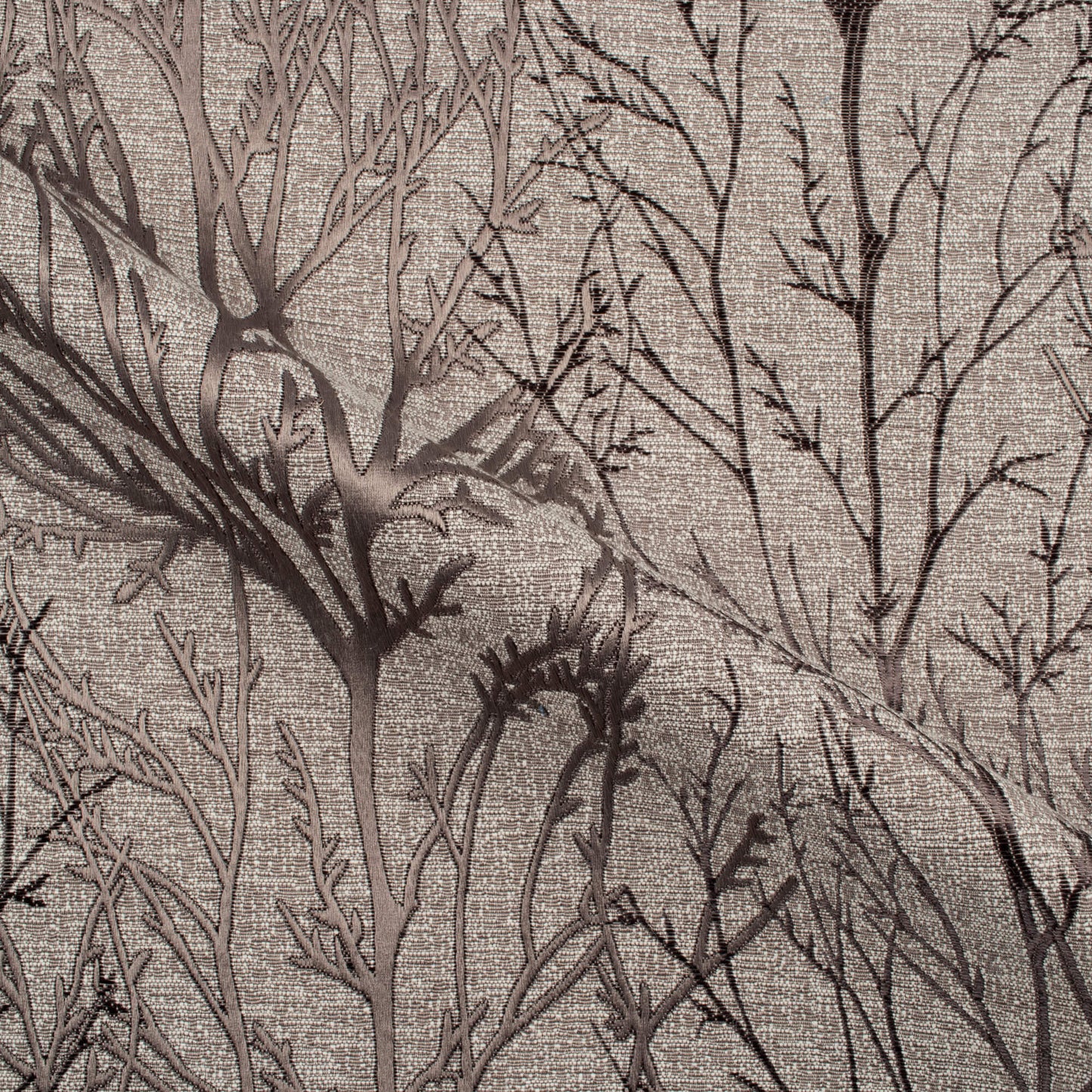 Stone Brown Abstarct Pattern Jacquard Premium Curtain Fabric (Width 48 Inches)