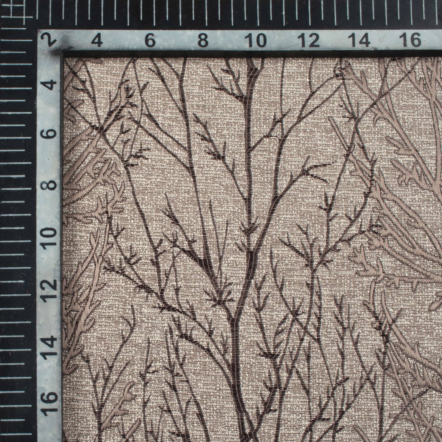Stone Brown Abstarct Pattern Jacquard Premium Curtain Fabric (Width 48 Inches)
