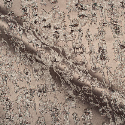 Stone Brown Self Textured Jacquard Premium Curtain Fabric (Width 48 Inches)