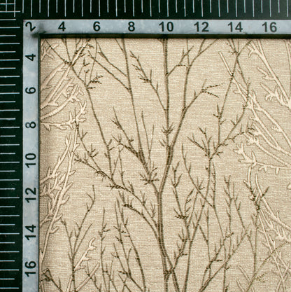 Sand Beige And Brown Abstarct Pattern Jacquard Premium Curtain Fabric (Width 48 Inches)