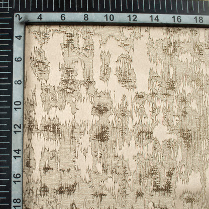 Sand Beige And Brown Self Textured Jacquard Premium Curtain Fabric (Width 48 Inches)