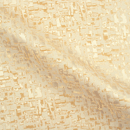 Cream Self Textured Jacquard Premium Curtain Fabric (Width 48 Inches)