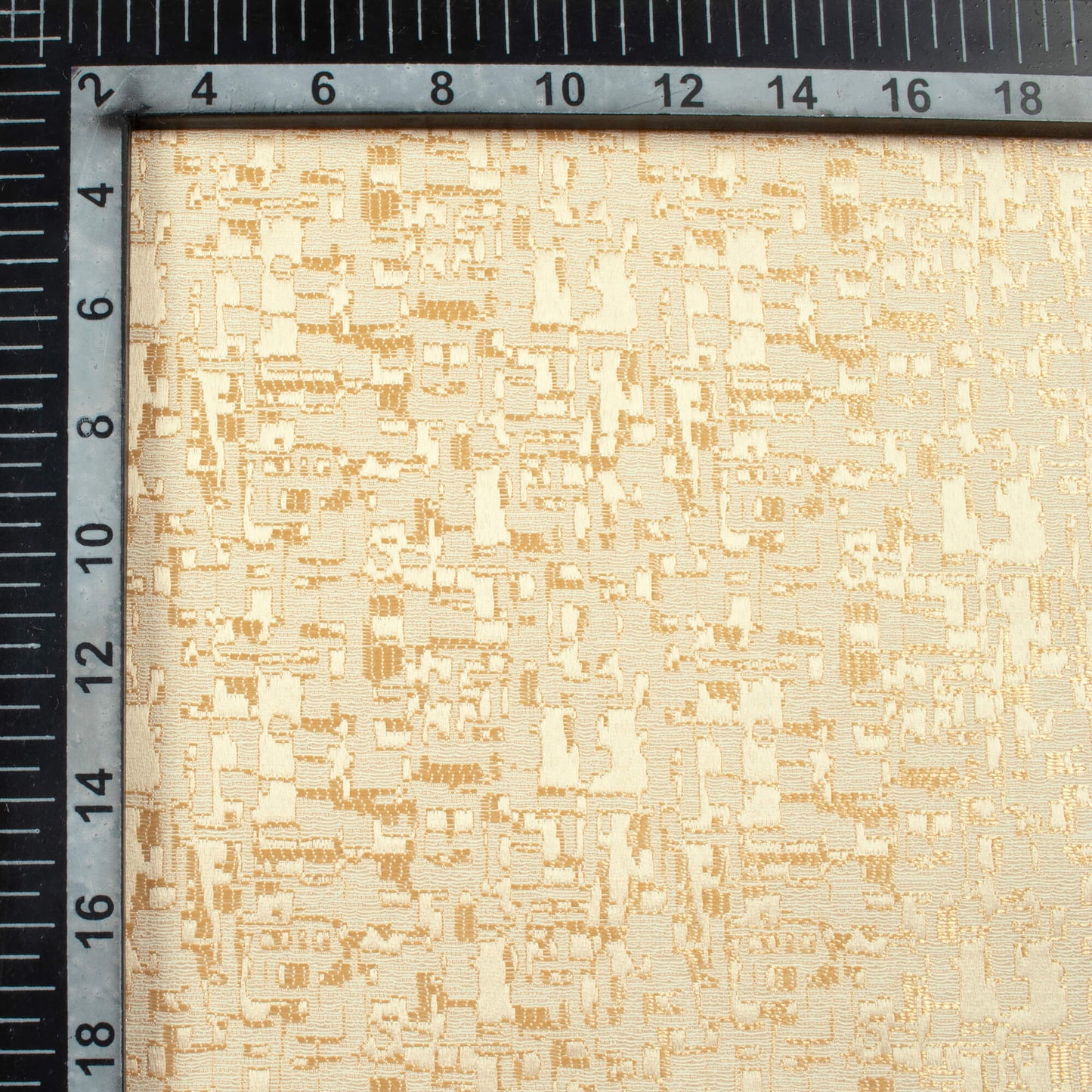 Cream Self Textured Jacquard Premium Curtain Fabric (Width 48 Inches)