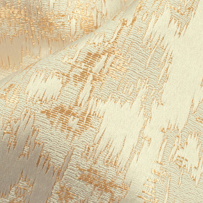 Cream Self Textured Jacquard Premium Curtain Fabric (Width 48 Inches)