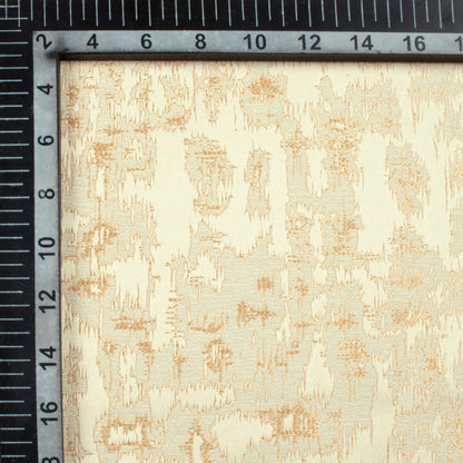 Cream Self Textured Jacquard Premium Curtain Fabric (Width 48 Inches)