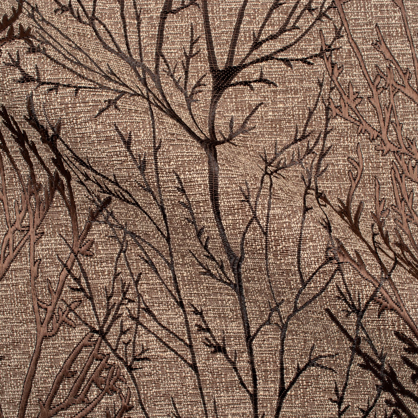Beaver Brown Abstarct Pattern Jacquard Premium Curtain Fabric (Width 48 Inches)