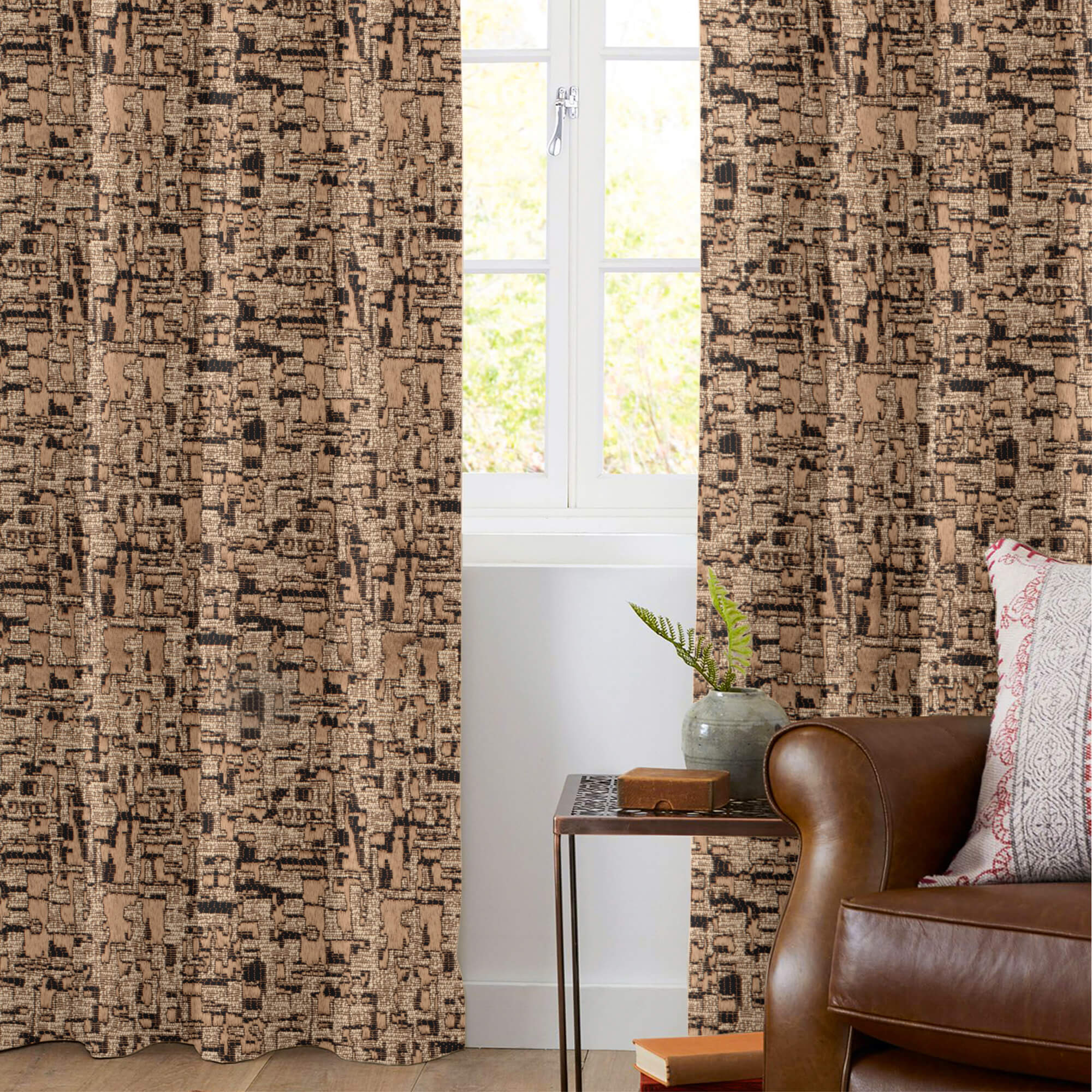 Textured curtain clearance fabric