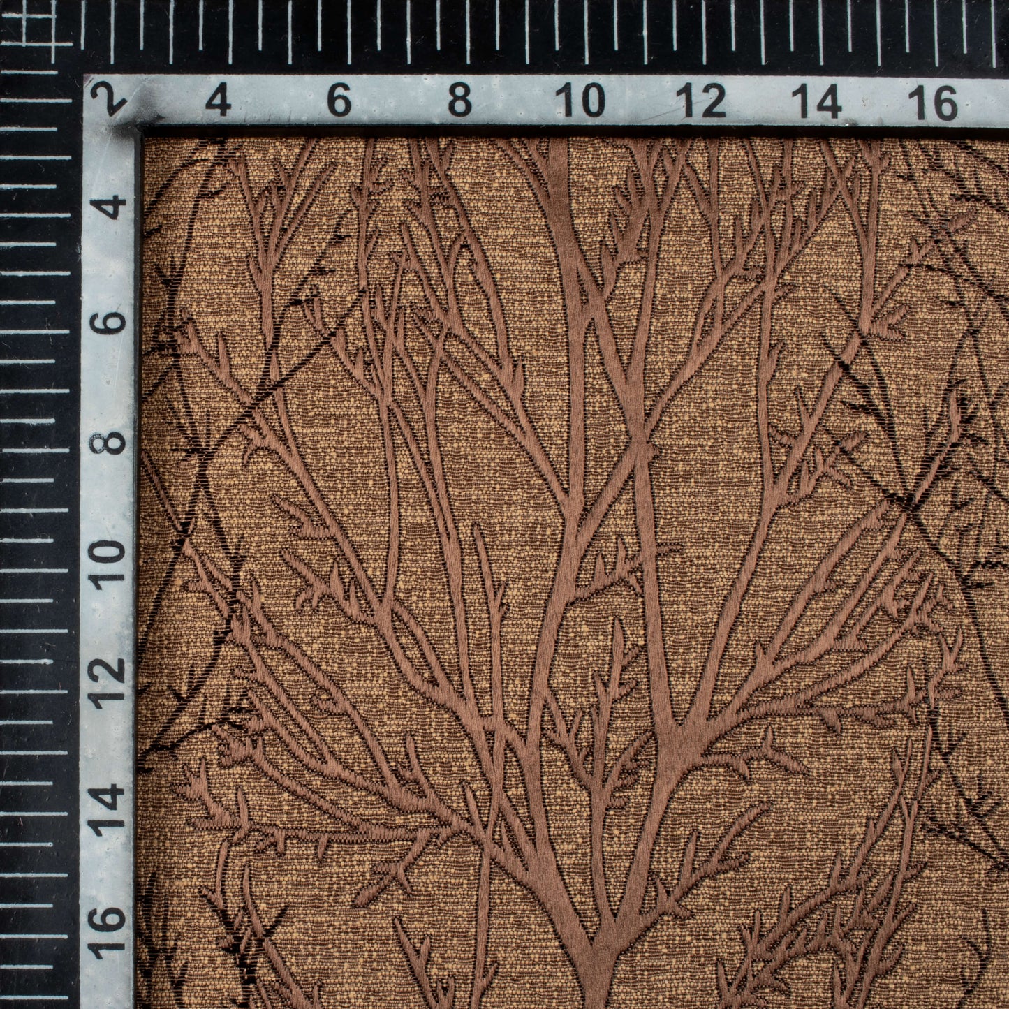 Honey Brown Abstarct Pattern Jacquard Premium Curtain Fabric (Width 48 Inches)