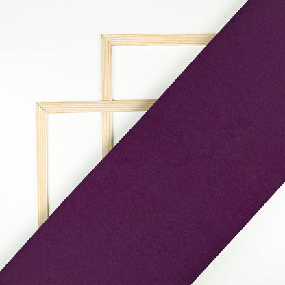 Plum Purple Plain Dense Crepe Satin Exclusive Shirting Fabric (Width 36 Inches)