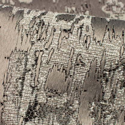 Rhino Grey Self Textured Jacquard Premium Curtain Fabric (Width 48 Inches)