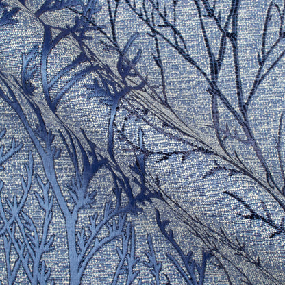 Jordy Blue Abstarct Pattern Jacquard Premium Curtain Fabric (Width 48 Inches)