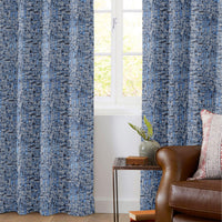 Jordy Blue Self Textured Jacquard Premium Curtain Fabric (Width 48 Inches)