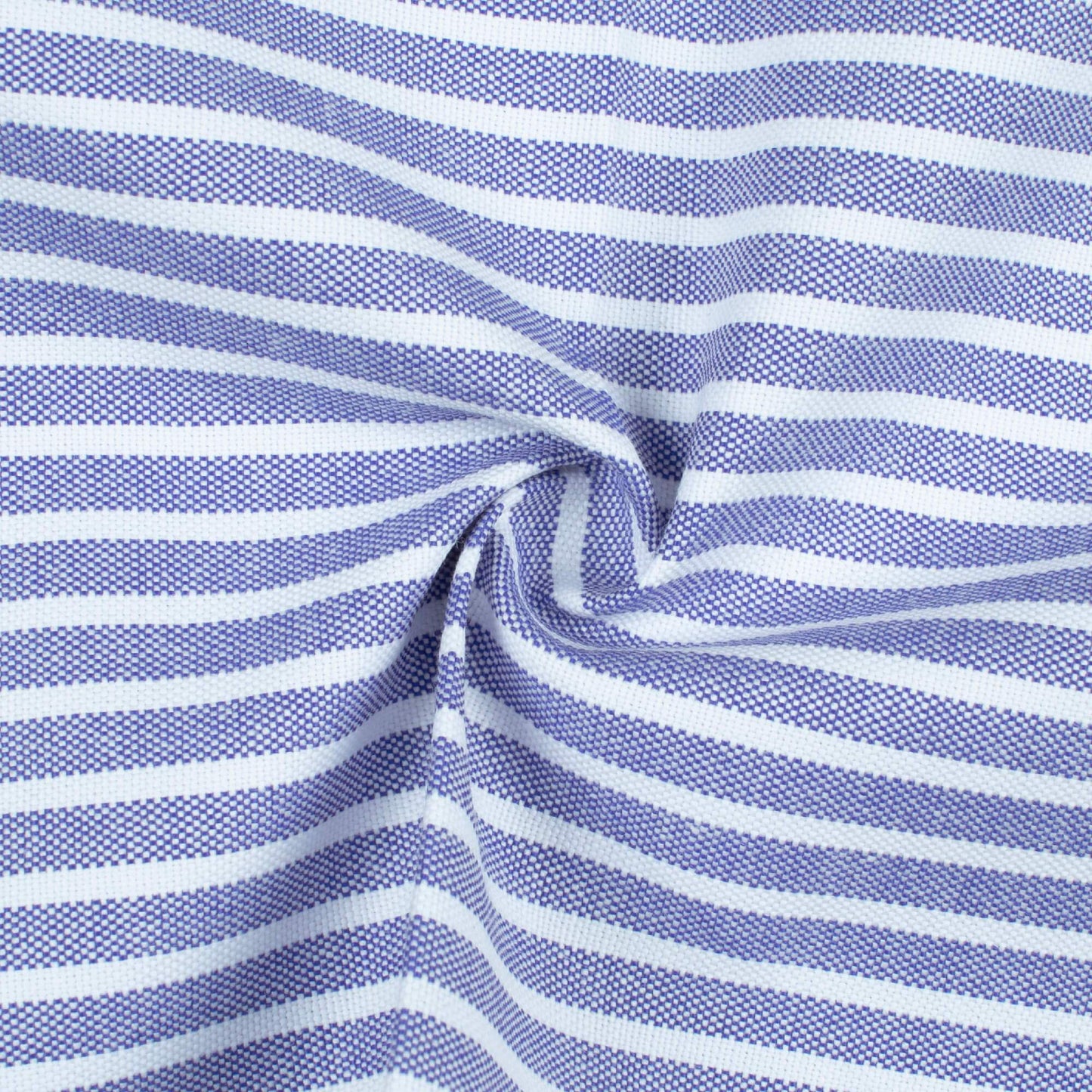 (Cut Piece 0.8 Mtr) Blue And White Stripes Pattern Woven Charmbray Premium Shirting Fabric (Width 58 Inches)