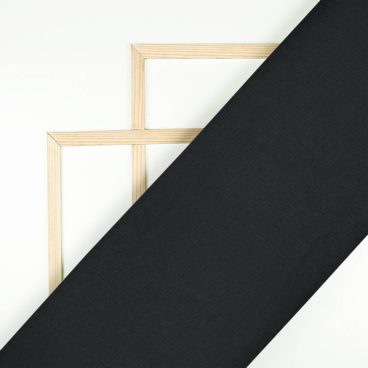 Black Plain Poly Poplin Premium Shirting Fabric (Width 58 Inches)