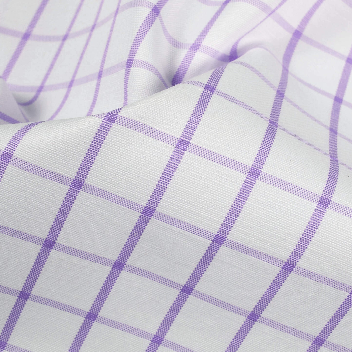 Iris Purple And White Checks Pattern Yarn Dyed Exclusive Shirting Fabric (Width 58 Inches)