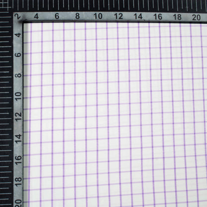 Iris Purple And White Checks Pattern Yarn Dyed Exclusive Shirting Fabric (Width 58 Inches)