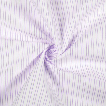 Iris Purple And White Stripes Pattern Yarn Dyed Exclusive Shirting Fabric (Width 58 Inches)