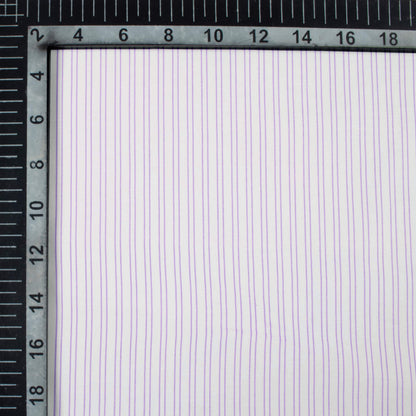 Iris Purple And White Stripes Pattern Yarn Dyed Exclusive Shirting Fabric (Width 58 Inches)