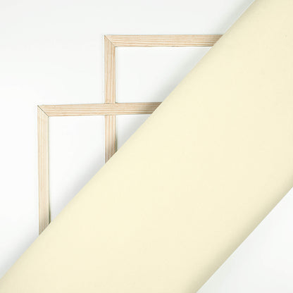 Cream Plain Poly Poplin Premium Shirting Fabric (Width 58 Inches)