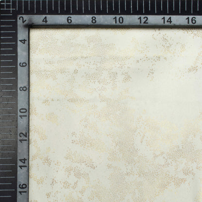 Off White Abstract Pattern Golden Foil Premium Curtain Fabric (Width 54 Inches)