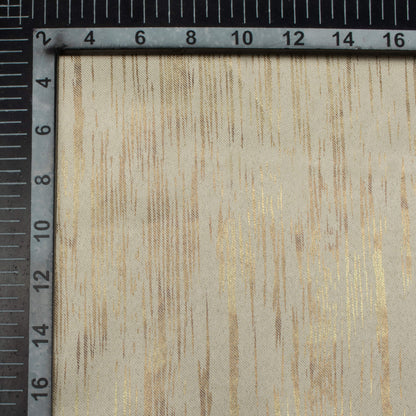Wheat Brown Textured Golden Foil Premium Curtain Fabric (Width 54 Inches)