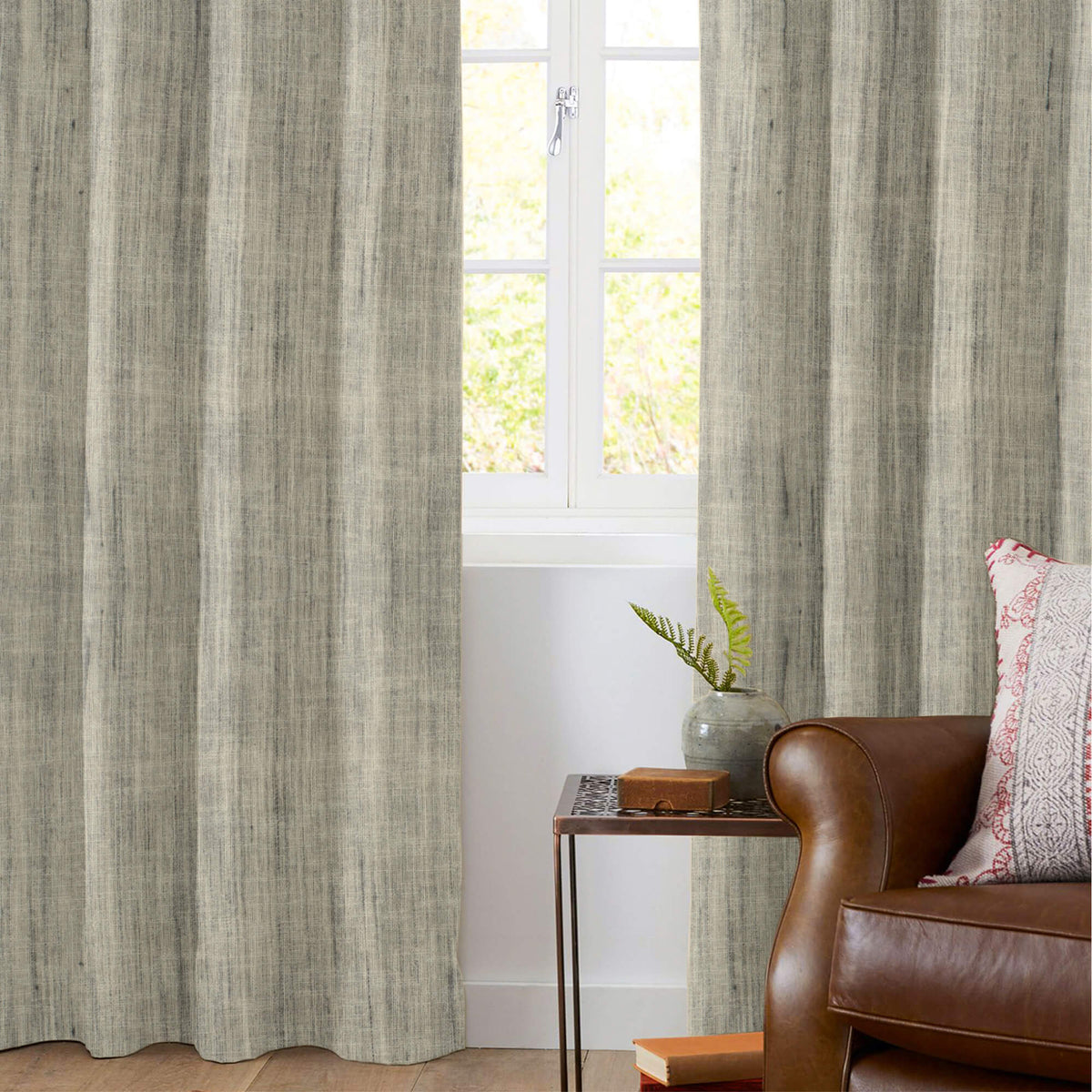 Dolphin Grey Textured Premium Sheer Fabric (Width 54 Inches)