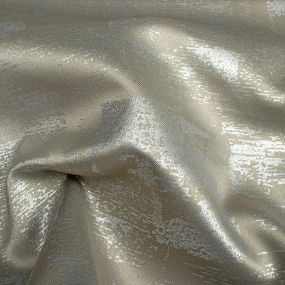 Dolphin Grey Abstract Pattern Silver Foil Premium Curtain Fabric (Width 54 Inches)