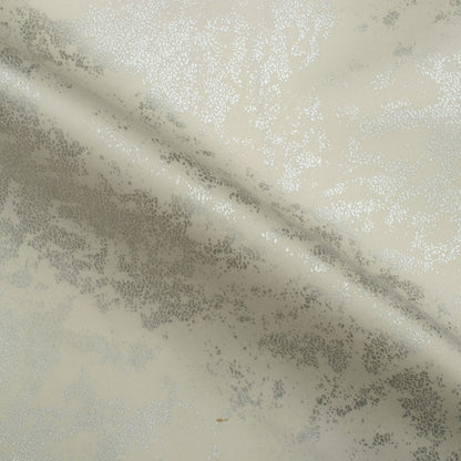 White Abstract Pattern Silver Foil Premium Curtain Fabric (Width 54 Inches)