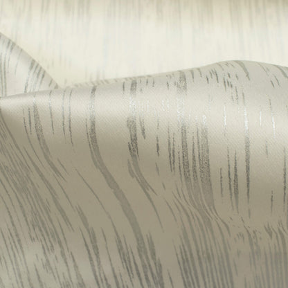 White Textured Silver Foil Premium Curtain Fabric (Width 54 Inches)