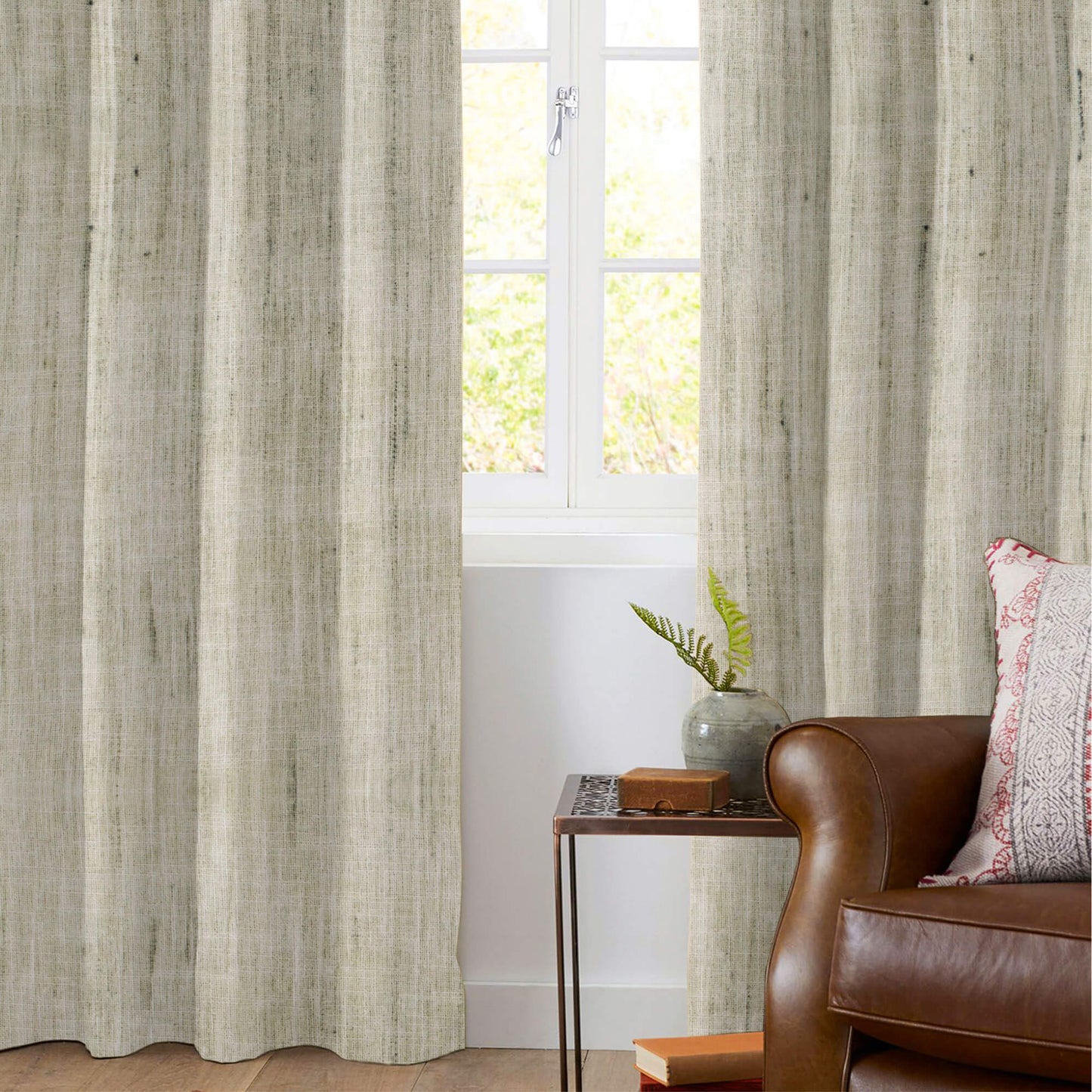 Rino Grey Textured Premium Sheer Fabric (Width 54 Inches)