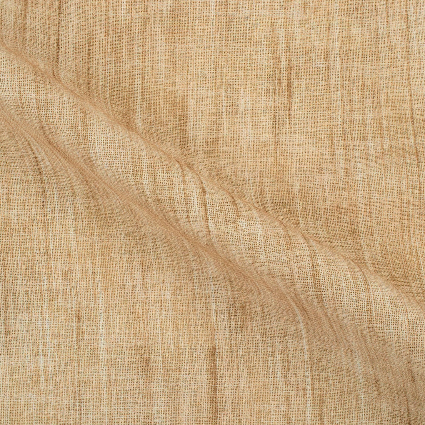 Camel Brown Textured Premium Sheer Fabric (Width 54 Inches)