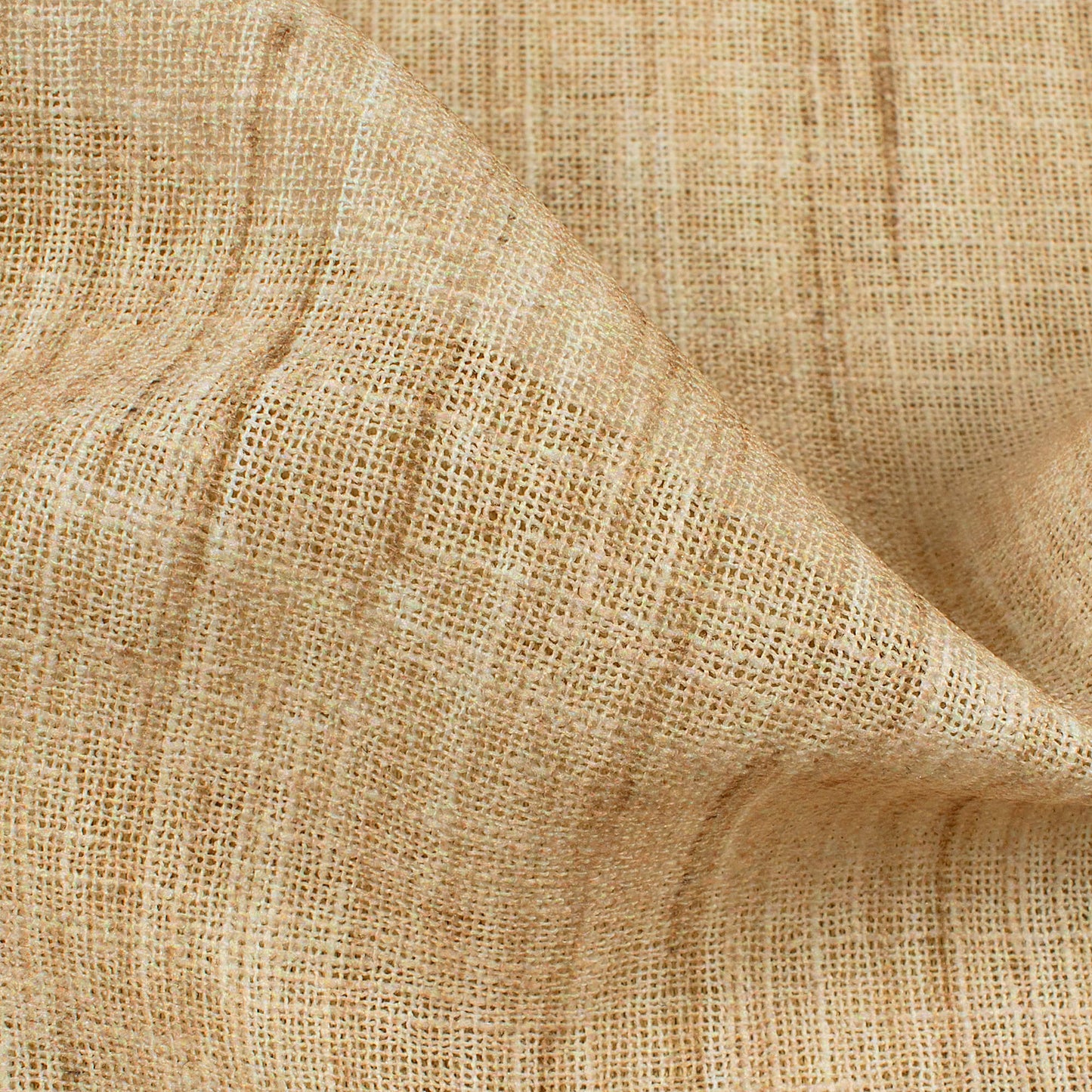 Camel Brown Textured Premium Sheer Fabric (Width 54 Inches)