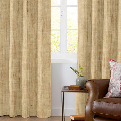 Camel Brown Textured Premium Sheer Fabric (Width 54 Inches)