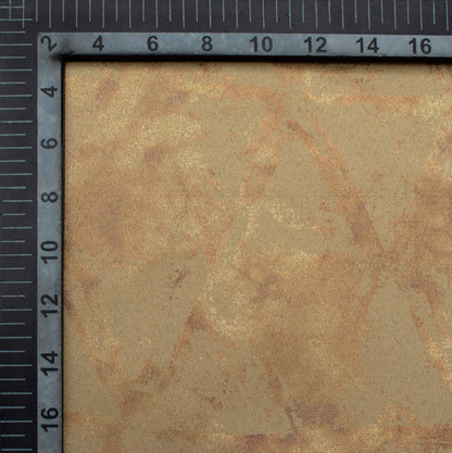 Camel Brown Geometric Pattern Golden Foil Premium Curtain Fabric (Width 54 Inches)
