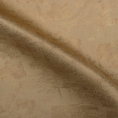Camel Brown Abstract Pattern Golden Foil Premium Curtain Fabric (Width 54 Inches)