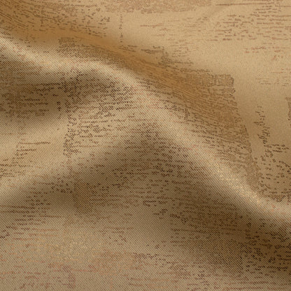 Camel Brown Abstract Pattern Golden Foil Premium Curtain Fabric (Width 54 Inches)