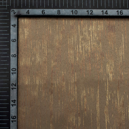 Rustic Taupe Brown Textured Golden Foil Premium Curtain Fabric (Width 54 Inches)