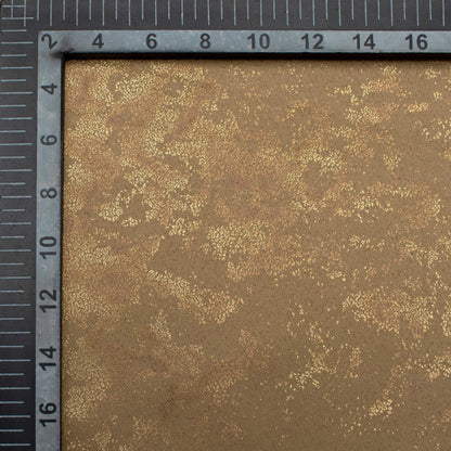 Tawny Brown Abstract Pattern Golden Foil Premium Curtain Fabric (Width 54 Inches)