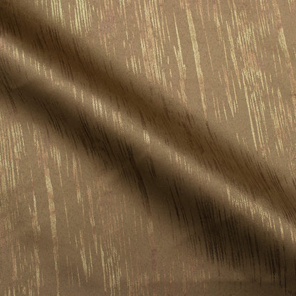 Tawny Brown Textured Golden Foil Premium Curtain Fabric (Width 54 Inches)