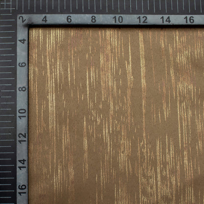 Tawny Brown Textured Golden Foil Premium Curtain Fabric (Width 54 Inches)