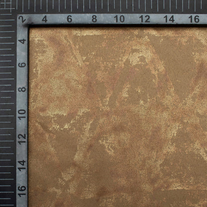 Tawny Brown Geometric Pattern Golden Foil Premium Curtain Fabric (Width 54 Inches)