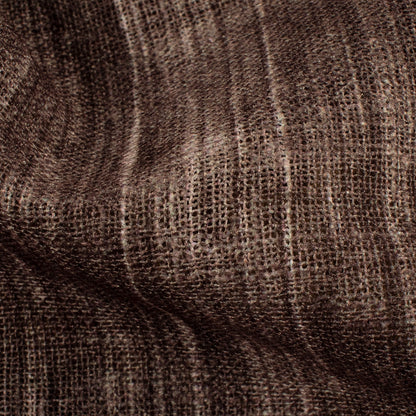 Umber Brown Textured Premium Sheer Fabric (Width 54 Inches)