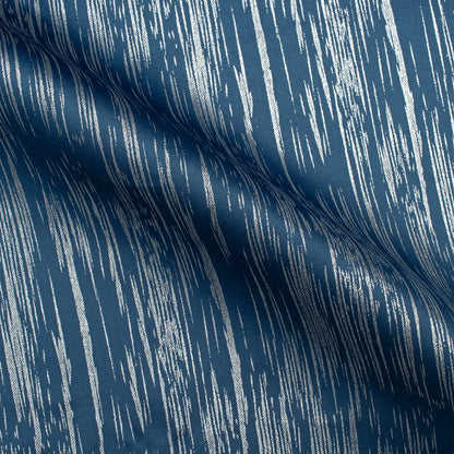 Regal Blue Textured Silver Foil Premium Curtain Fabric (Width 54 Inches)