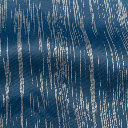 Regal Blue Textured Silver Foil Premium Curtain Fabric (Width 54 Inches)
