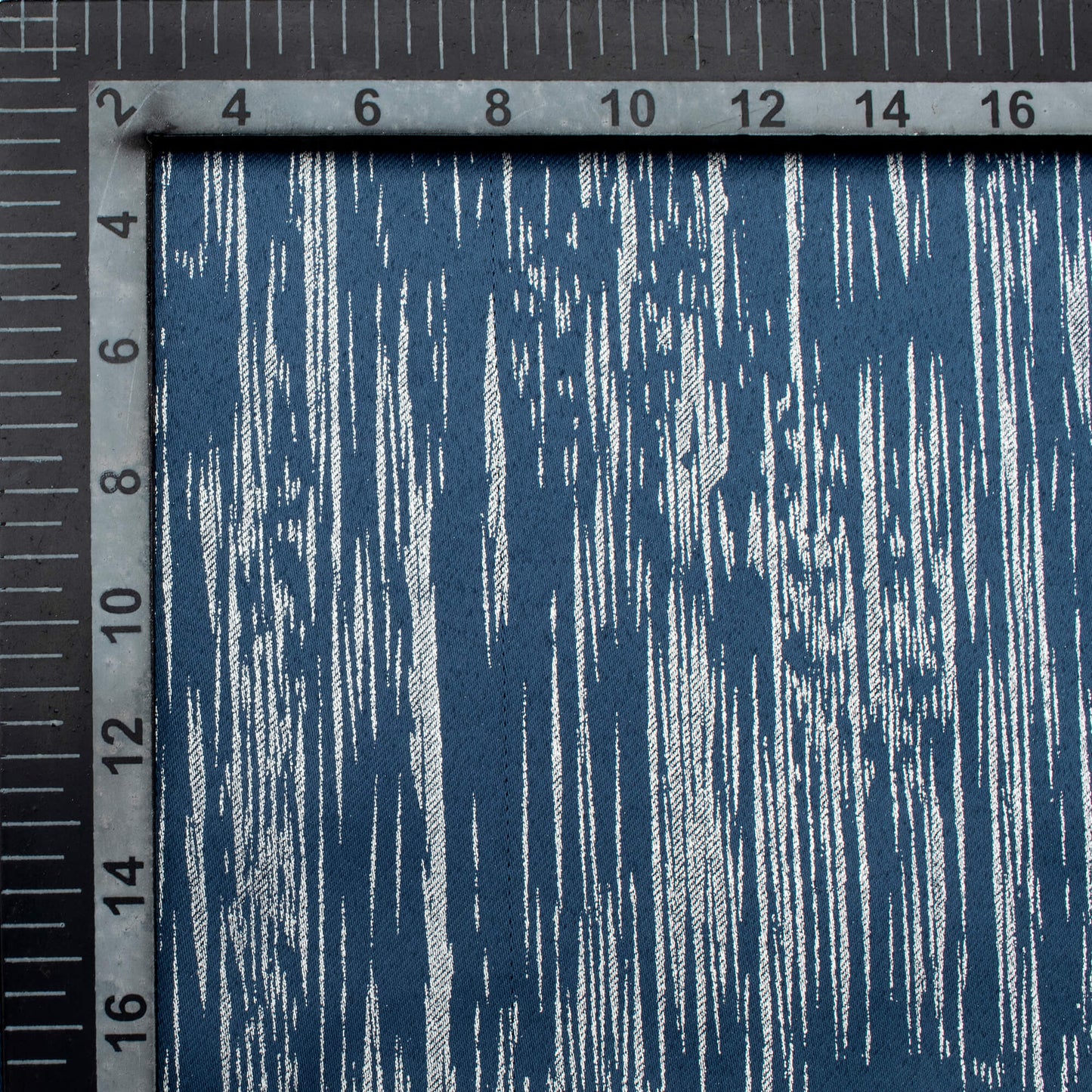 Regal Blue Textured Silver Foil Premium Curtain Fabric (Width 54 Inches)