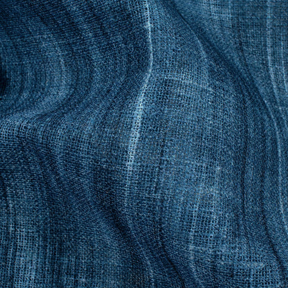 Regal Blue Textured Silver Foil Premium Sheer Fabric (Width 54 Inches)