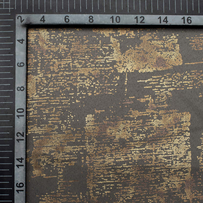 Lava Grey Abstract Pattern Golden Foil Premium Curtain Fabric (Width 54 Inches)