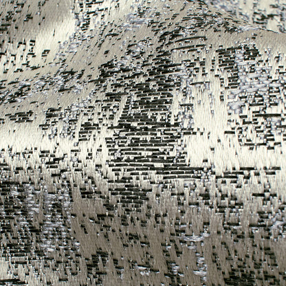 White And Black Self Textured Jacquard Premium Curtain Fabric (Width 48 Inches)