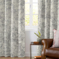 White And Black Self Textured Jacquard Premium Curtain Fabric (Width 48 Inches)