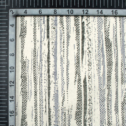 White And Black Self Textured Jacquard Premium Curtain Fabric (Width 48 Inches)